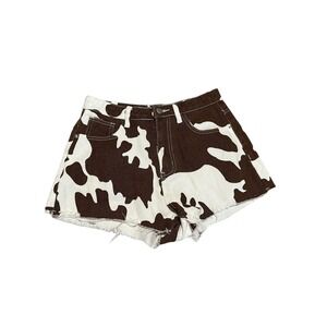 SHEIN Brown and White Jean Shorts